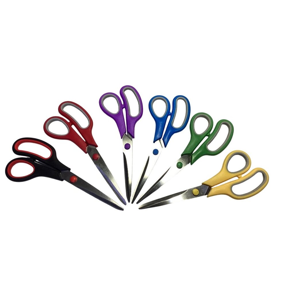 6-Pack 8" Stainless Steel All-Purpose Scissors for Crafts & Office Use NEW